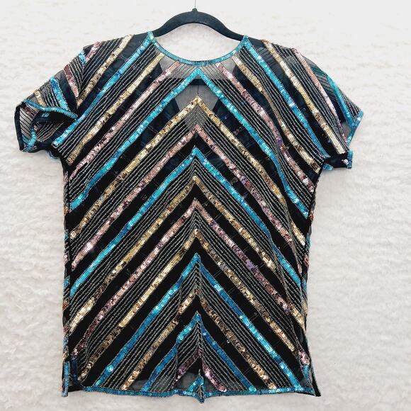 Blouse Top Size ? Glam Luxe Y2K Revival Alt Girl Maximal Ornate Mob Wife Shiny - Picture 2 of 11